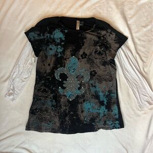 Eyeshadow Black and Teal Women's Skirt